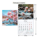 Календарь на скрепке 290х290 2026 цветы (Квадра)