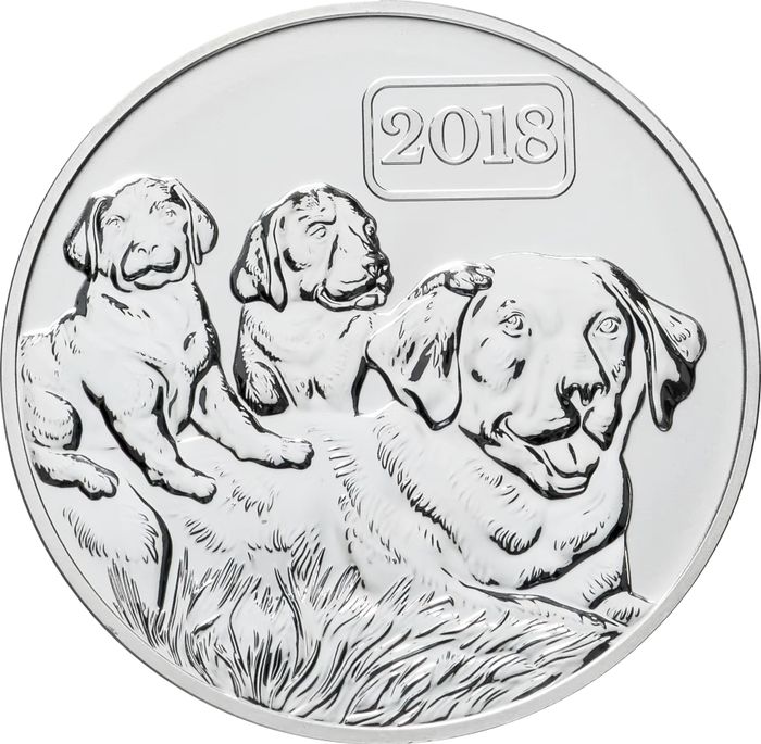 5 долларов 2018 Токелау «Год собаки семья»