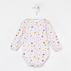 Боди детский, цвет белый/сиреневый, рост 62 см