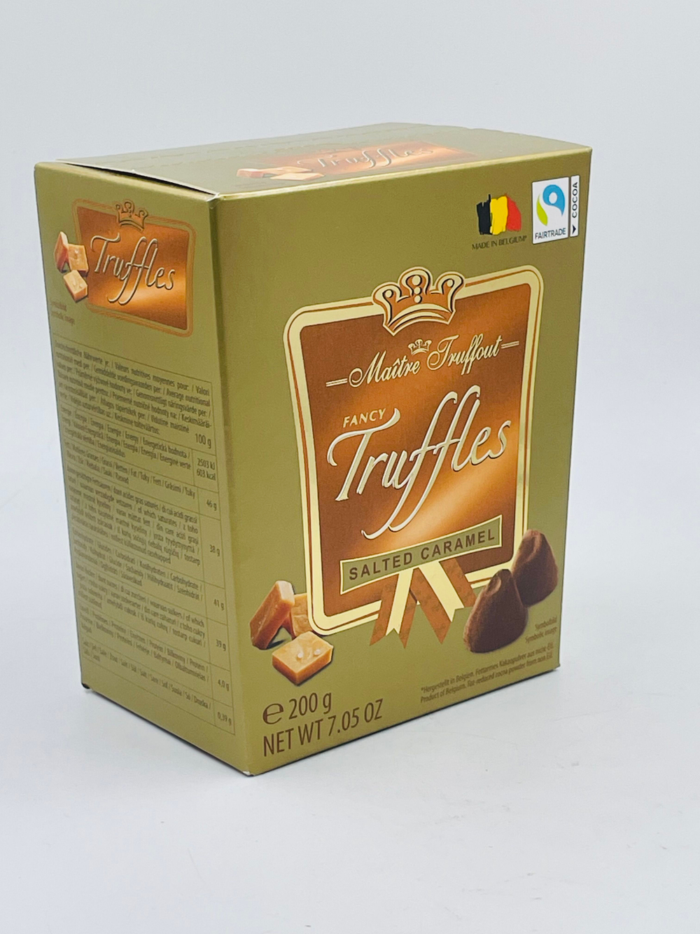 Шоколадные трюфели Maitre Truffout Truffles Salted Caramel с кусочками соленой карамели 200 г (Бельгия)