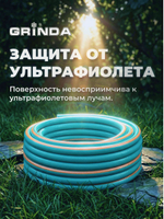 Поливочный шланг GRINDA EXPERT 5 1/2, 15 м, 35 атм, пятислойный, плетёное армирование PROLine