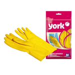 Перчатки резиновые с хлопковым напылением, (M) YORK
