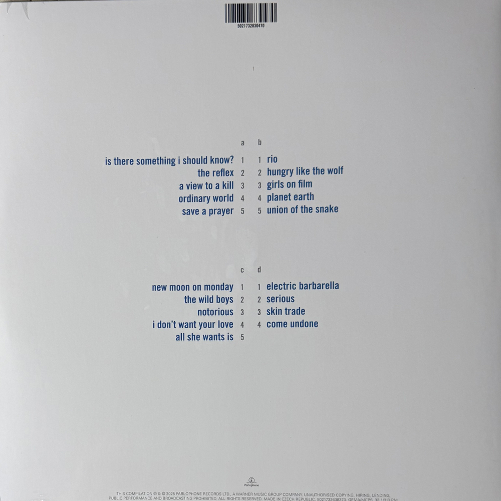 Duran Duran ‎– Greatest 2LP (Чехия 2025г.)
