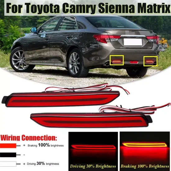 Светодиодные КАТАФОТЫ в задний бампер Тойота Камри 50 V9 type