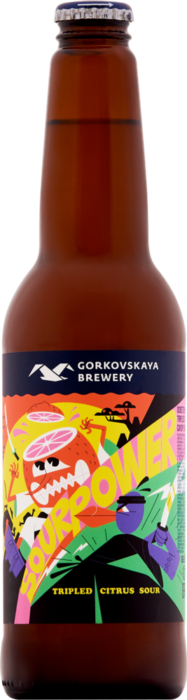 Пиво Горьковская Пивоварня Сауэр Пауэр Триплед Цитрус Сауэр Эль / Gorkovskaya Brewery Sour Power Tripled Citrus Sour Ale 0.44л - 20шт
