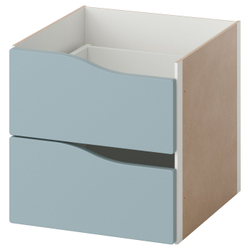 IKEA KALLAX  (ИКЕА КАЛЛАКС)  -  Вставка с 2 ящиками - волна/светлый серо-синий 33х33 см