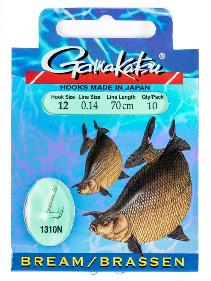 Крючки с поводком Gamakatsu BOOKLET BREAM 1310N разм. 12-0.14мм 70см 10шт.