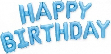 Набор шаров-букв (16''/41 см) "Happy Birthday" Голубой