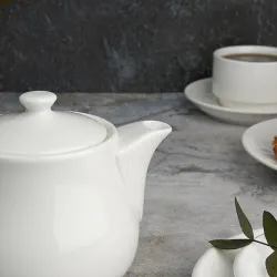 Чайник 450 мл d 10,1 см h11 см с фильтром белый фарфор P.L. Proff Cuisine [1]
