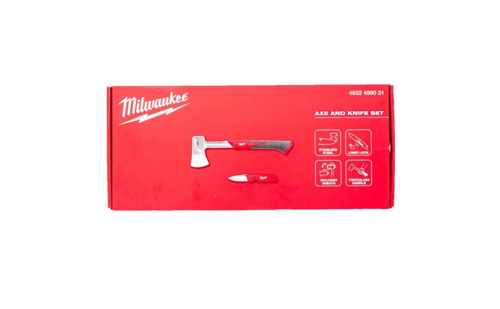 Axe and Knife Set Milwaukee топор колун + нож Fastback, 4932499031
