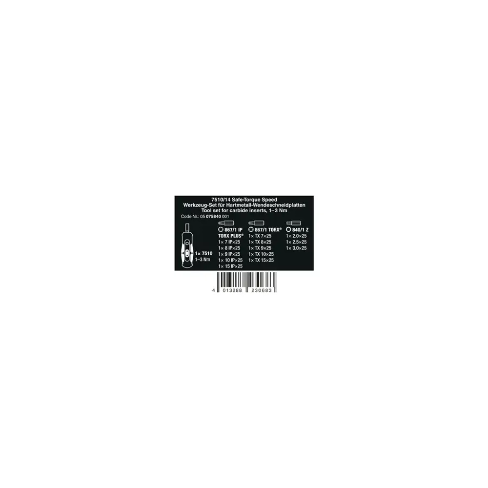 Набор отвёрток 7510/14 Safe-Torque WERA 05075840001