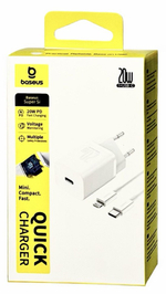 Сетевое зар. устр. Baseus Super Si 1C кабель Lightning 20W TZCCSUP-B02 белое