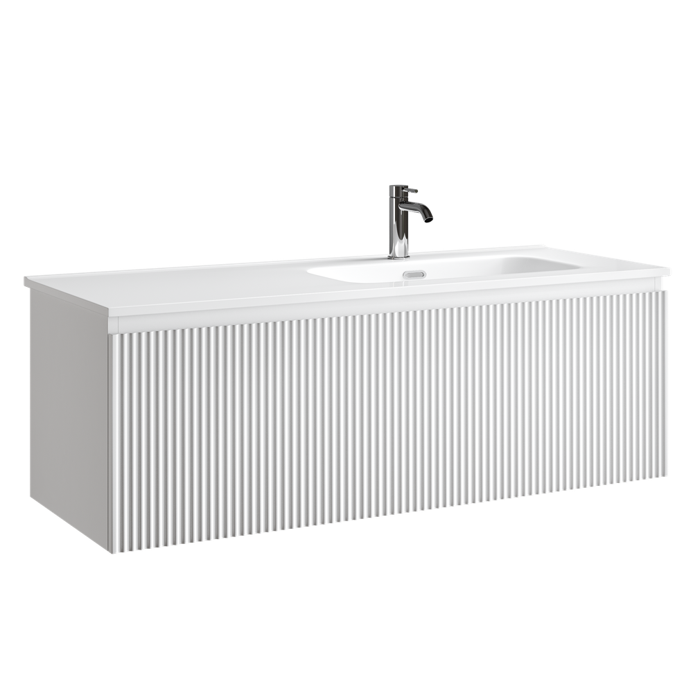 Тумба подвесная SANCOS Сноб Р 1.0 (Snob R 1.0) 1195х445х406, c одним ящиком оснащенным доводчиками, Белый матовый (Bianco), арт.SNR1.0120RW