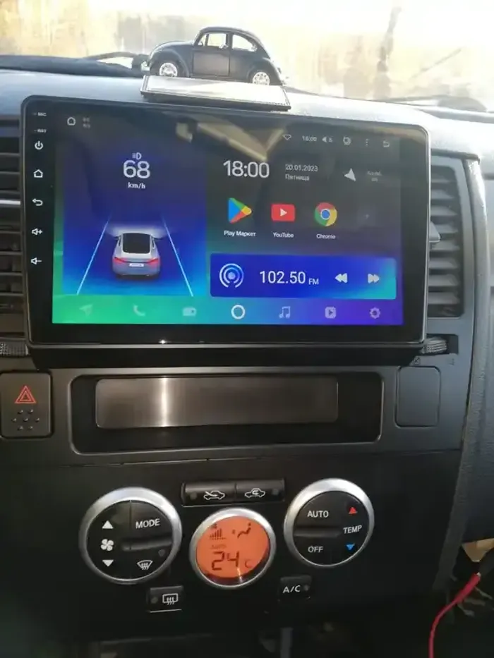 Магнитола для Nissan Tiida C11 2004-2013 (климат с круглым экранчиком) - CanBox 9-1744 Android 10, SIM-слот
