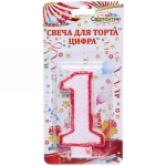 Свеча для торта Цифра «1» 6,7см