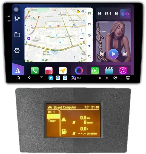Магнитола для Opel Astra H (перенос БК вниз, серая) - FarCar S500-TS20 монитор 9.5" 2K QLED на Android 14, Быстрейшая, CarPlay, 4G SIM-слот