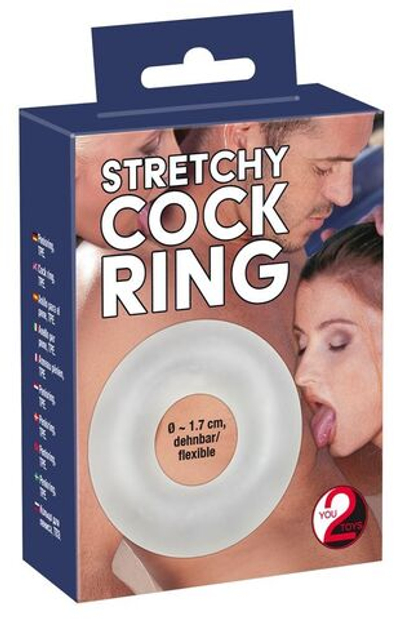 Прозрачное гладкое кольцо Stretchy Cockring (Цвет: прозрачный)