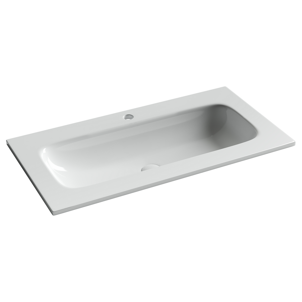 Раковина накладная мебельная Ceramicanova Грация (Grace) прямоугольная 910x457x137 с отверстием под смеситель цвет белый CN7019