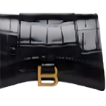 Balenciaga Hourglass Cow Leather Card Holder Women"s Black