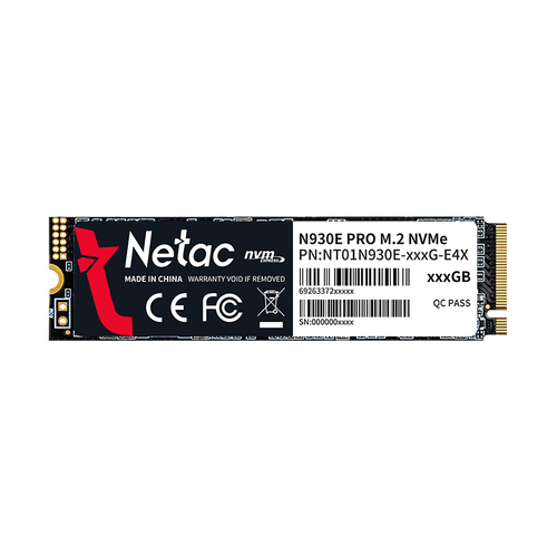 SSD Netac N930E Pro 512Гб, M.2 2280, NVMe, Retail, TLC, PCIe3.0, Чтение:2130мб/с, Запись:1720мб/с (NT01N930E-512G-E4X)