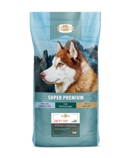 Зоогурман «Breeder's way» Hypoallergenic 24/11 сухой корм для взрослых собак ягненок индейка 15 кг