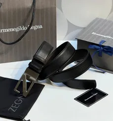 Двусторонний мужской ремень ZEGNA, 3,5 мм, чёрный