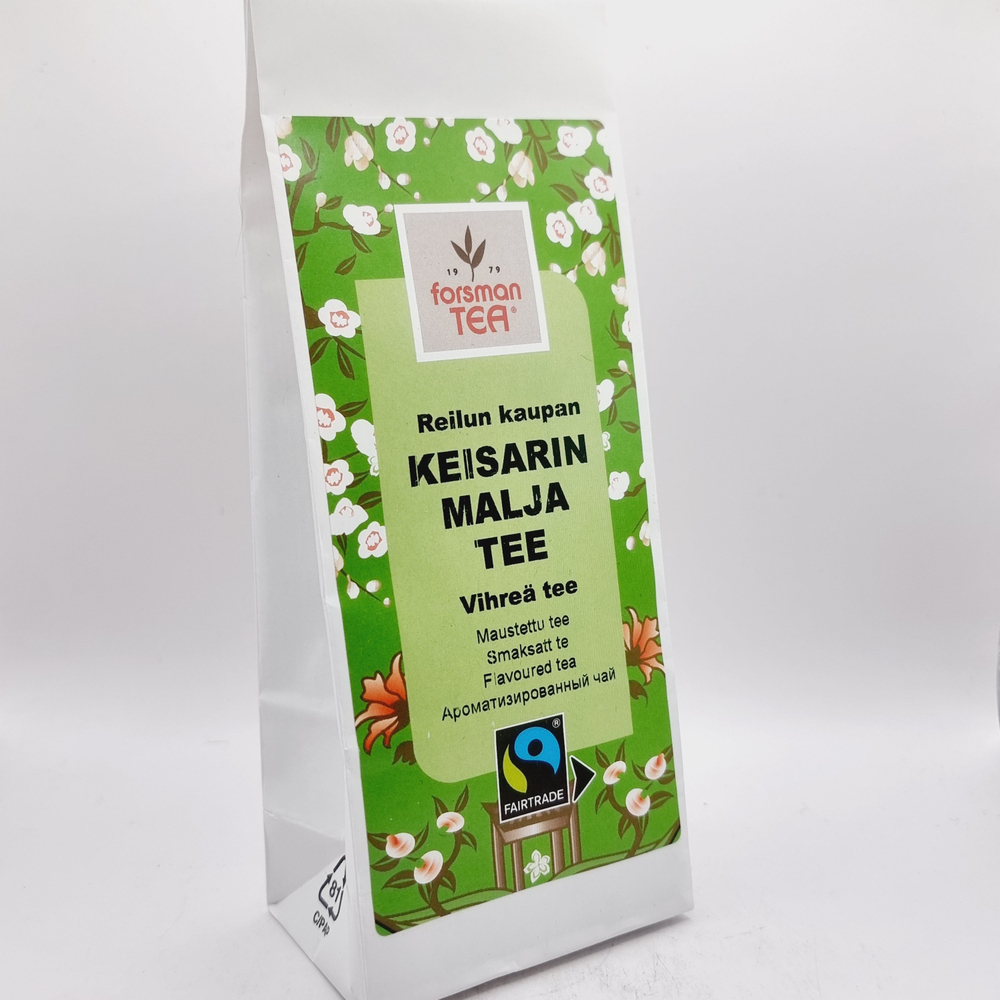 Чай Forsman зеленый Keisarin Malja, рассыпной, с кусочками фруктов, 60 г (из Финляндии)