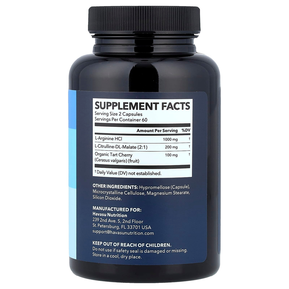 Havasu Nutrition, L-аргинин и аминокислота L-цитруллина, 120 капсул