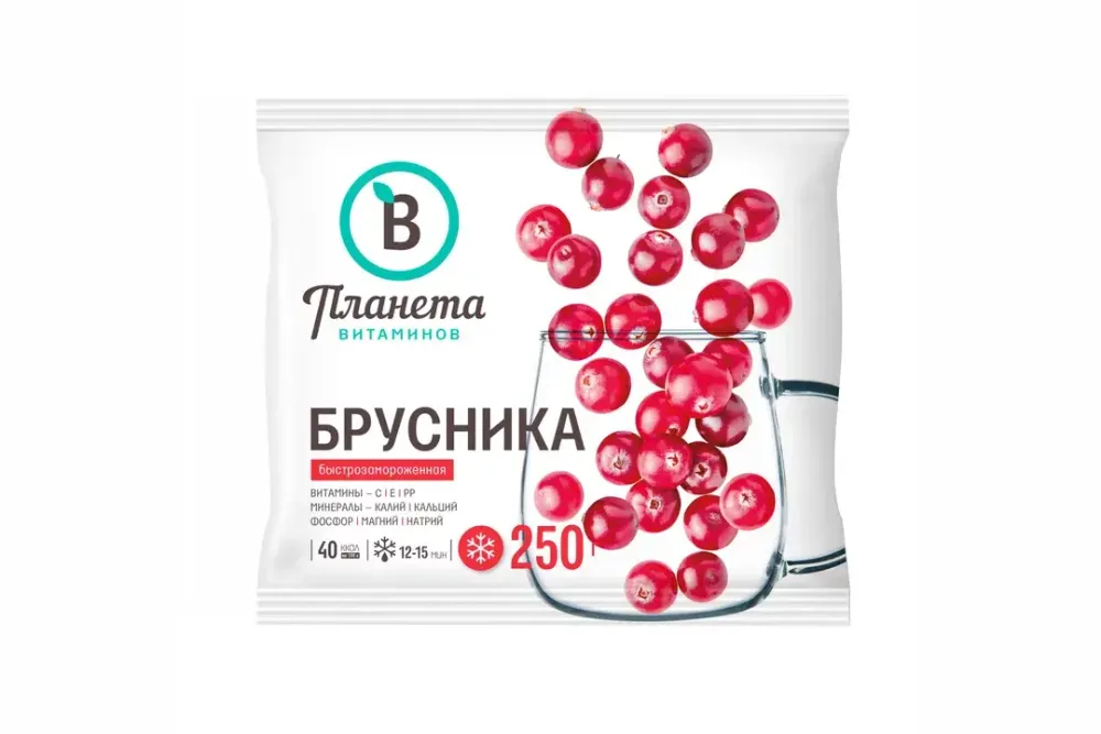 Зам.ягоды Планета Витаминов Брусника 250гр