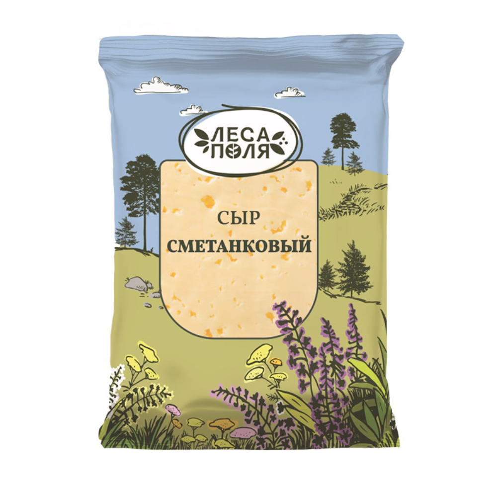Сыр Сметанковый Леса Поля 50% 200 гр