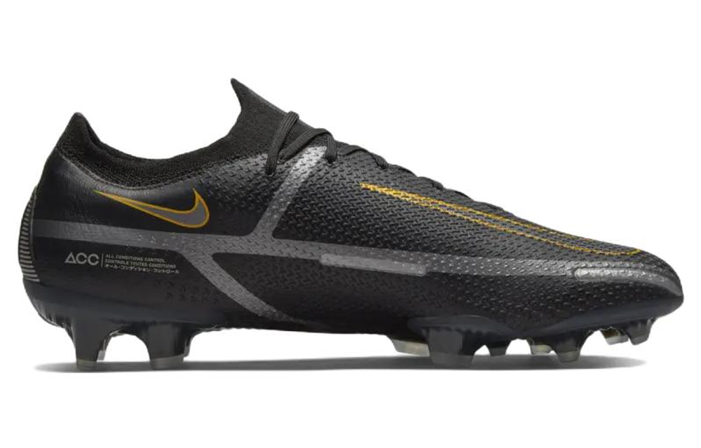 Nike Phantom GT2 Elite Fg Black Metallic Dark Grey Metallic Gold