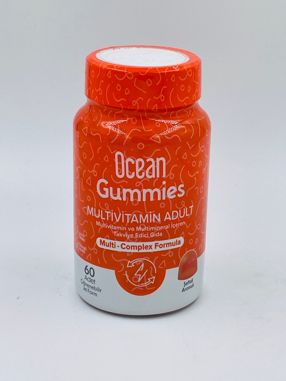 Мультивитамины жевательные Orzax Ocean Gummies для взрослых, вкус персика, 60 шт. (Турция)