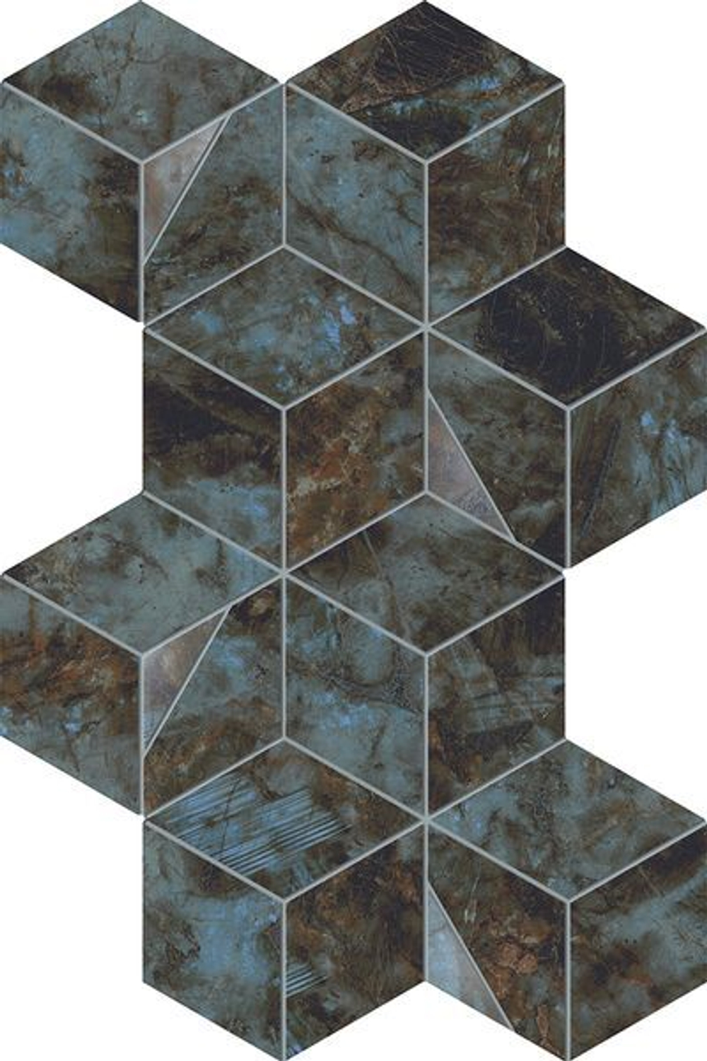 Мозаика/Керамогранит ATLAS CONCORDE MARVEL DIVA Ice Crystal Mosaico Hex Lappato 40,3x23,3 AYLS глянц.
