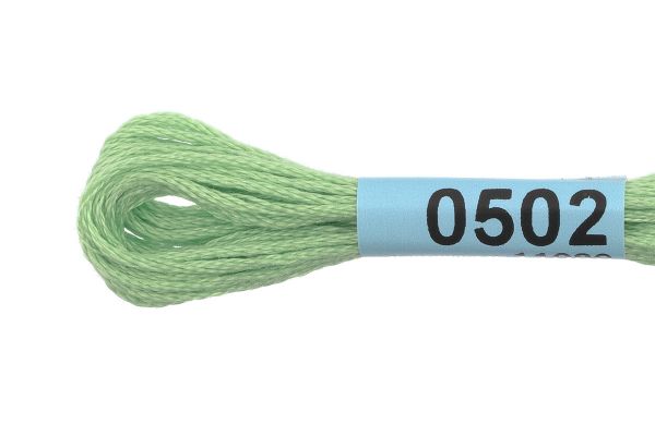 Мулине Gamma 100% хлопок, цв.0502 салатовый, 24 мотка по 8 метров