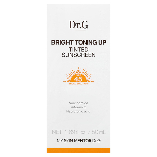 Dr. G, Bright Toning Up, солнцезащитное средство с оттенком, SPF 45, 50 мл (1,69 жидк. унции)