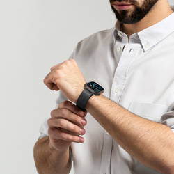 Ремешок из нержавеющей стали черного цвета от Dux Ducis для смарт часов Apple Watch 38, 40, 41 и 42мм, серия Milanese Air Series (миланская петля)