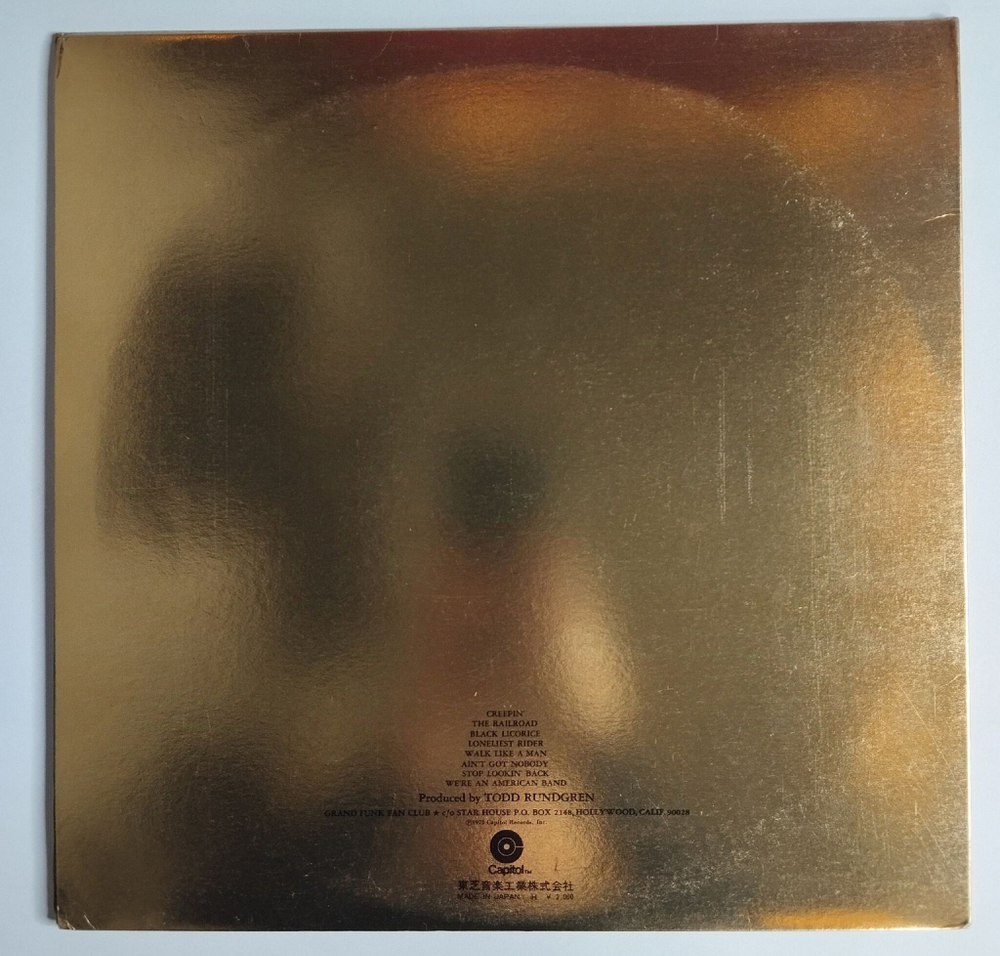 Винтажная виниловая пластинка LP Grand Funk Were An American Band (Japan 1973) (No Obi) (Gold Vinyl) (Poster)