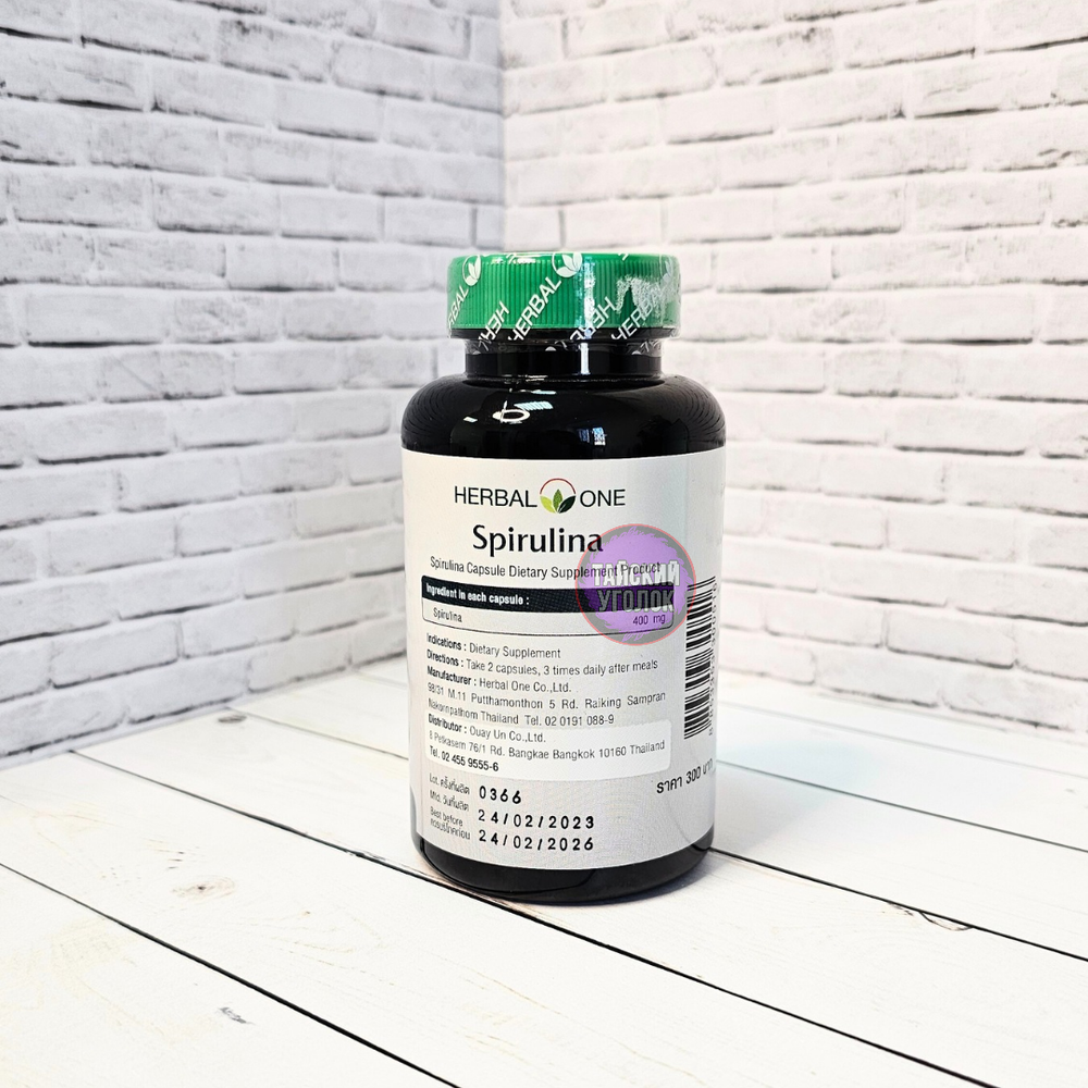 Капсулы Spirulina Capsule Herbal One Спирулина для ЖКТ 100 капс.