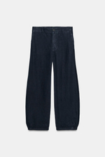 БРЮКИ-БАРРЕЛЬ ИЗ 100% ЛЬНА — ZW COLLECTION — ZARA