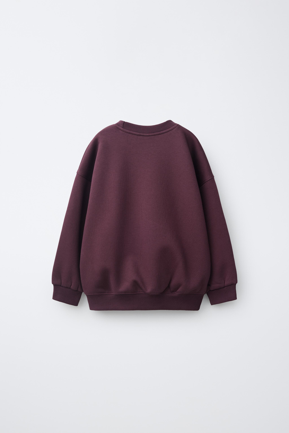 ZARA ОДНОТОННАЯ ТОЛСТОВКА, ГРАНАТОВЫЙ