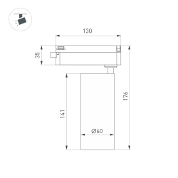 Светильник LGD-GERA-2TR-R60-15W Warm3000 (BK, 55 deg, 230V) (Arlight, IP20 Металл, 5 лет) 055069
