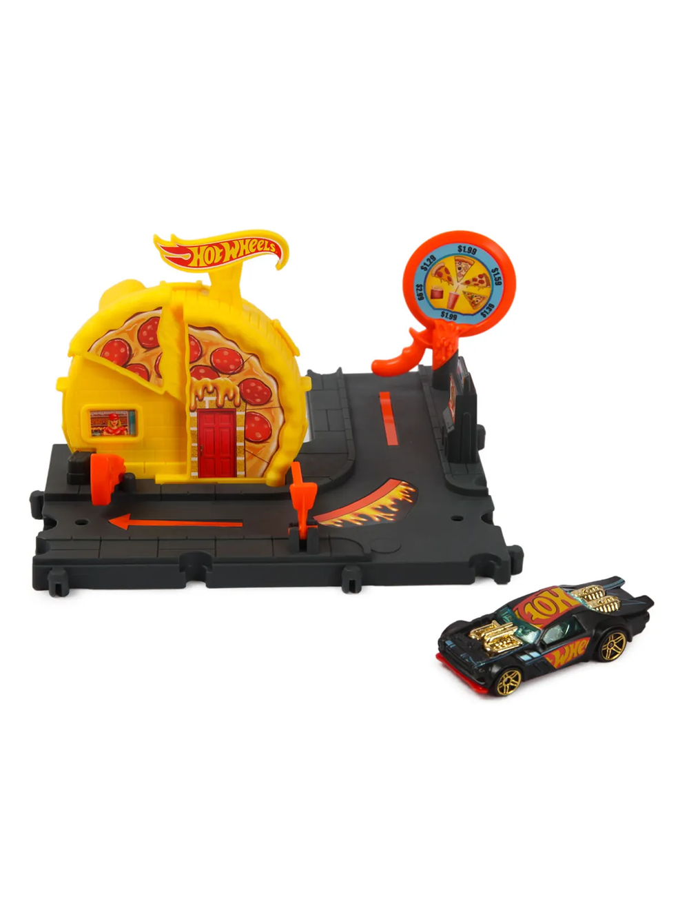 Игровой набор Hot Wheels City «Заправка» HKX44 | Hot Wheels City Speedy Pizza Pick-Up городской трек с пиццерией 1:64 4+