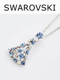 Подвеска на цепочке Россыпь из голубых камней Swarovski