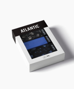 Мужские трусы шорты Atlantic, набор из 3 шт., хлопок, черные + голубые + черные, 3MH-229