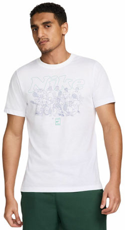 Мужская теннисная футболка Nike Court Dri-Fit Printed T-Shirt - white