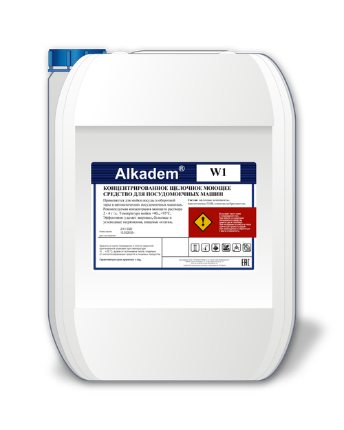 Alkadem W1 Жидкое моющее средство для посудомоечных машин, канистра 5л.