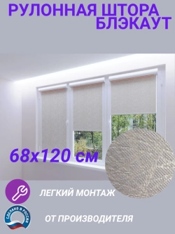 Рулонные шторы жалюзи 68х120 см Блэкаут