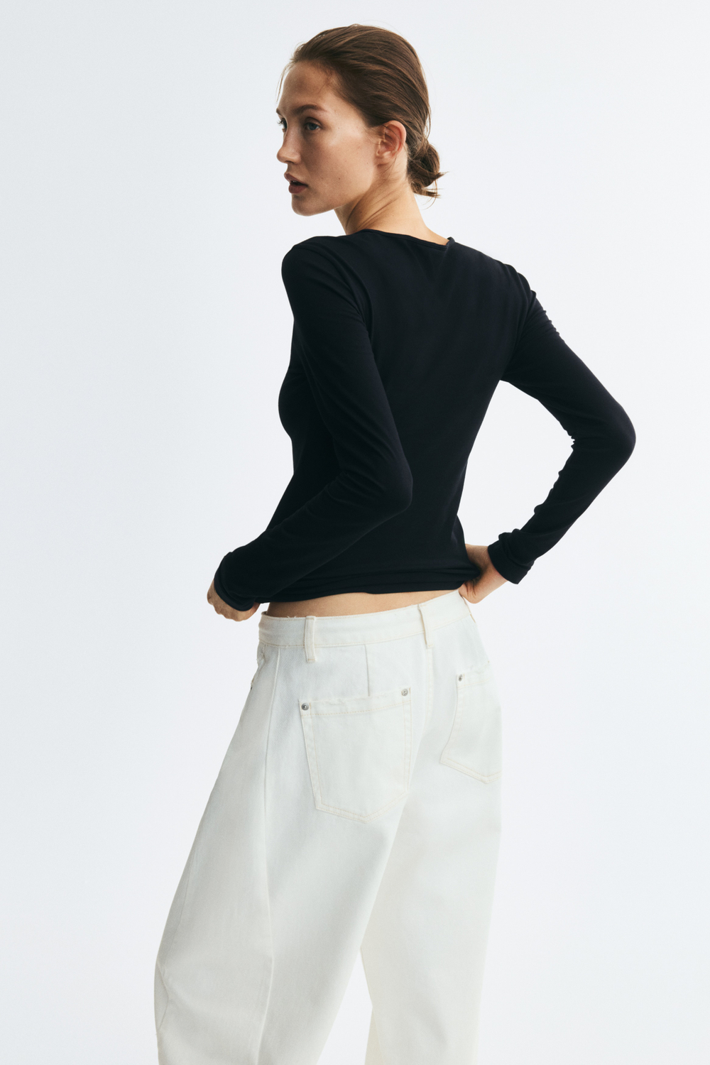 Топ из хлопка Supima® — приталенный крой - H&M