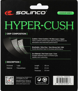 Теннисные намотки базовые Solinco Hyper-Cush Replacement Grip 1P - черный