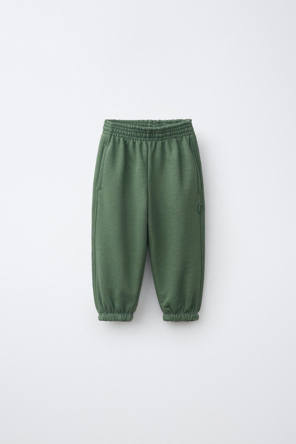 ZARA ОДНОТОННЫЕ БРЮКИ-ДЖОГГЕРЫ, МЯГКИЙ ЗЕЛЕНЫЙ